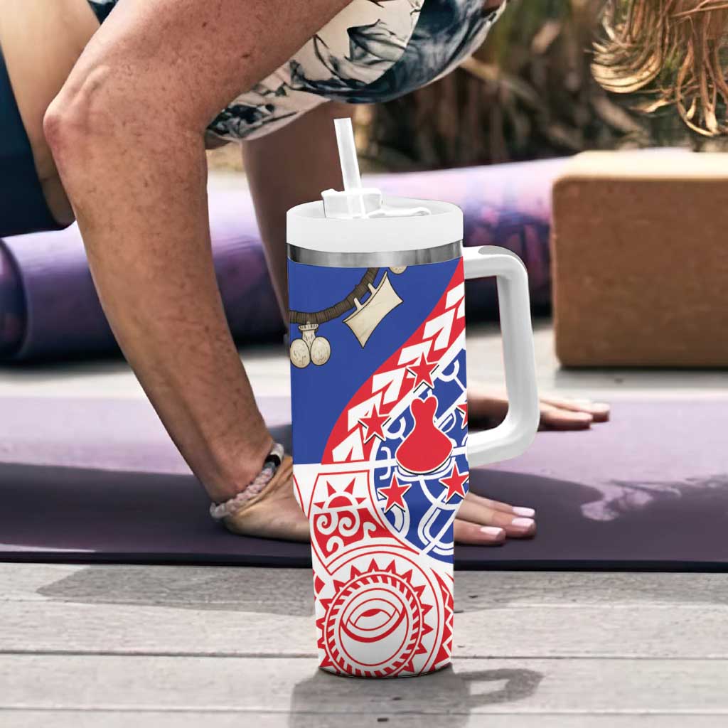 Austral Islands Tumbler With Handle Tuhaa Pae Penu Stars Necklace Red - Polynesian Pride