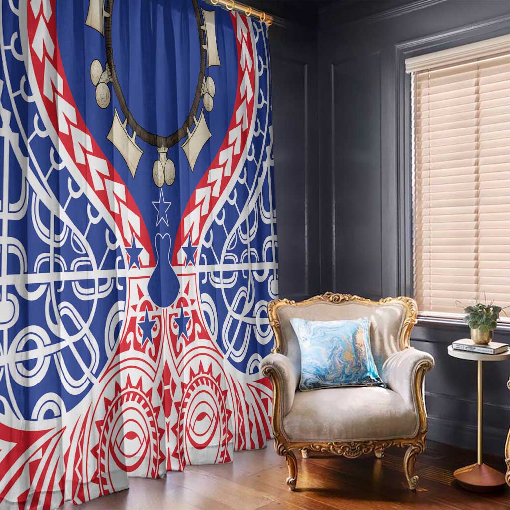 Austral Islands Window Curtain Tuhaa Pae Penu Stars Necklace Red - Polynesian Pride