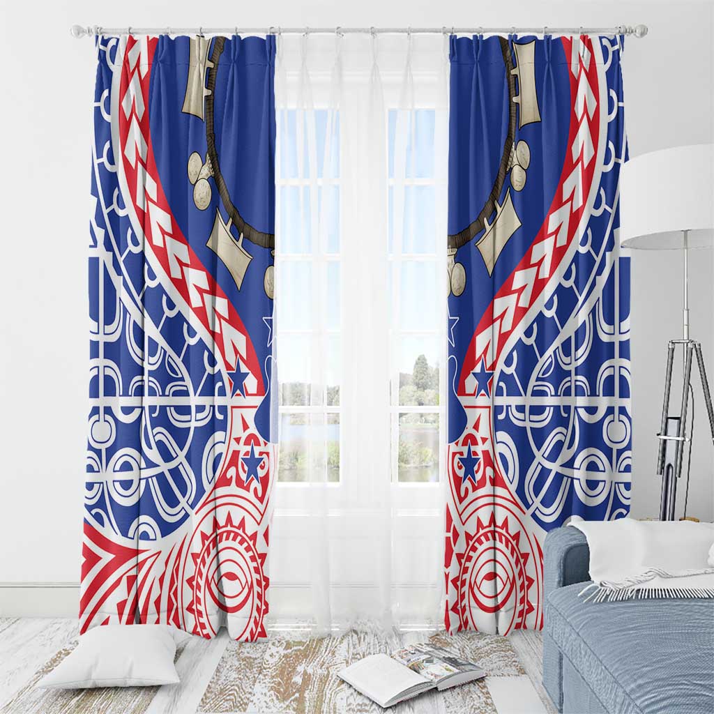 Austral Islands Window Curtain Tuhaa Pae Penu Stars Necklace Red - Polynesian Pride