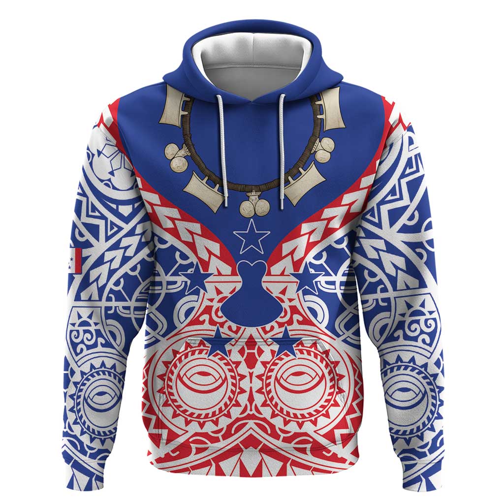 Austral Islands Zip Hoodie Tuhaa Pae Penu Stars Necklace Red - Polynesian Pride