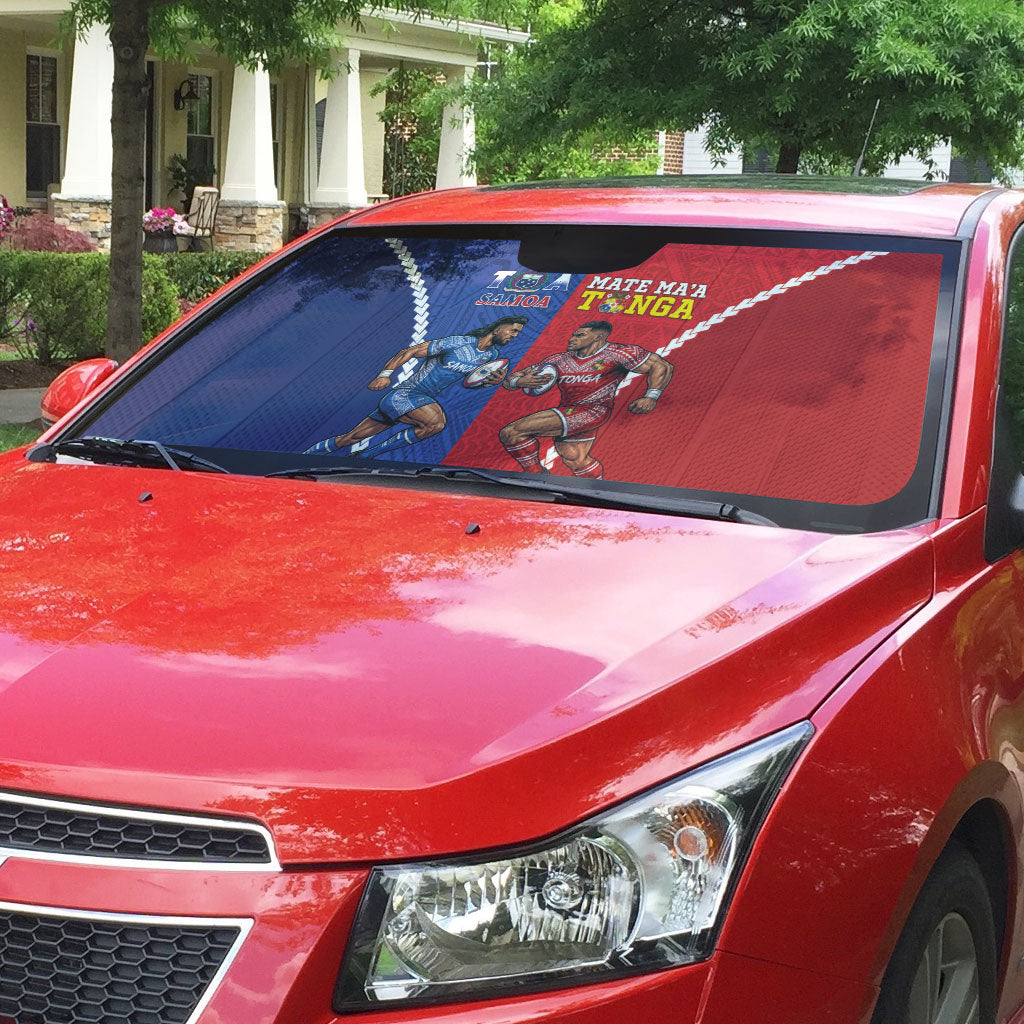 Toa Samoa Mate Ma'a Tonga Rugby Together Auto Sun Shade LT14 - Polynesian Pride