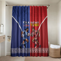 Toa Samoa Mate Ma'a Tonga Rugby Together Bathroom Set LT14 Shower Curtain Only Multicolor - Polynesian Pride