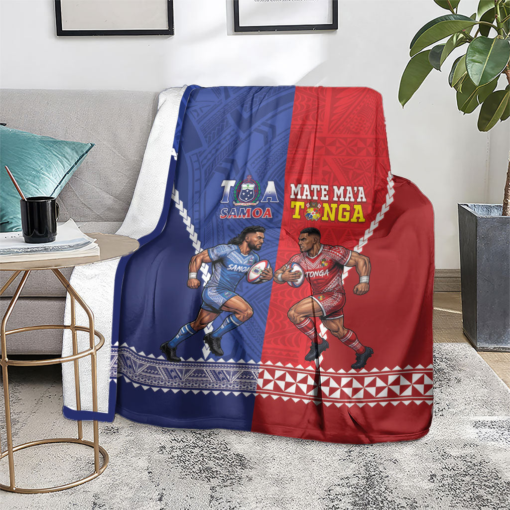 Toa Samoa Mate Ma'a Tonga Rugby Together Blanket LT14 - Polynesian Pride