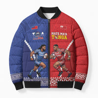 Toa Samoa Mate Ma'a Tonga Rugby Together Custom Bomber Puffer Jacket LT14 Unisex Multicolor - Polynesian Pride