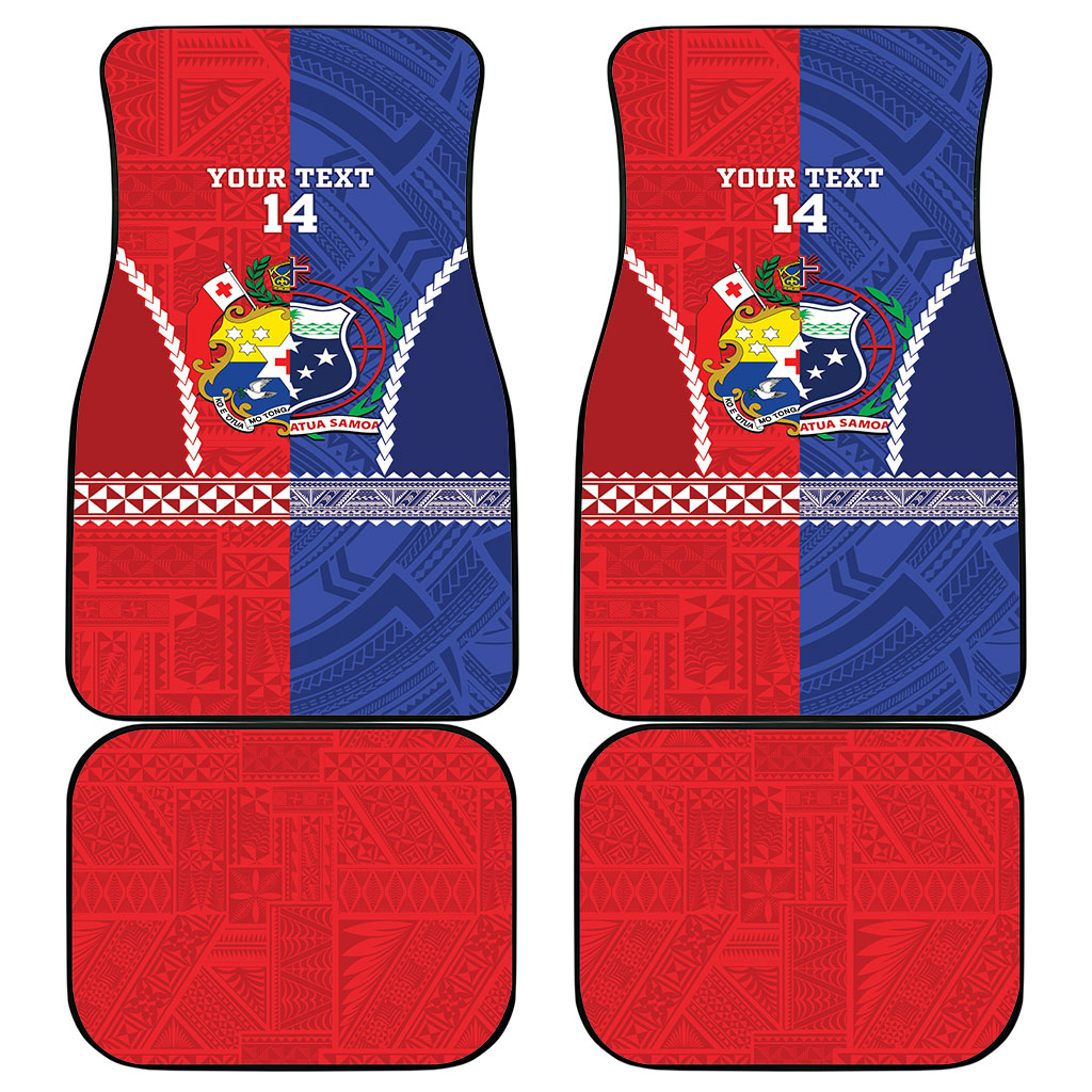 Toa Samoa Mate Ma'a Tonga Rugby Together Custom Car Mats LT14 - Polynesian Pride