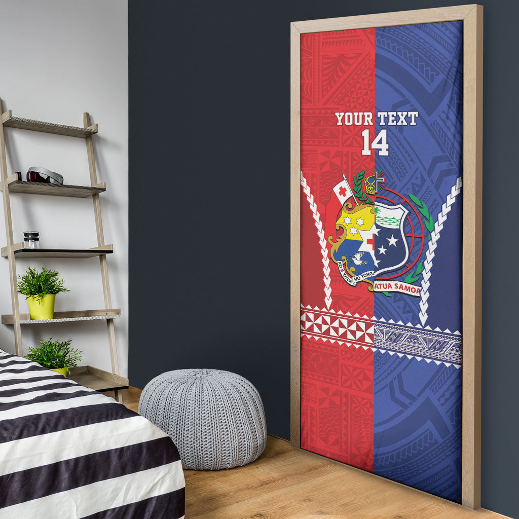 Toa Samoa Mate Ma'a Tonga Rugby Together Custom Door Cover LT14 - Polynesian Pride