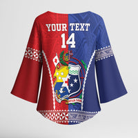 Toa Samoa Mate Ma'a Tonga Rugby Together Custom Kimono Sleeve Blouse LT14 - Polynesian Pride