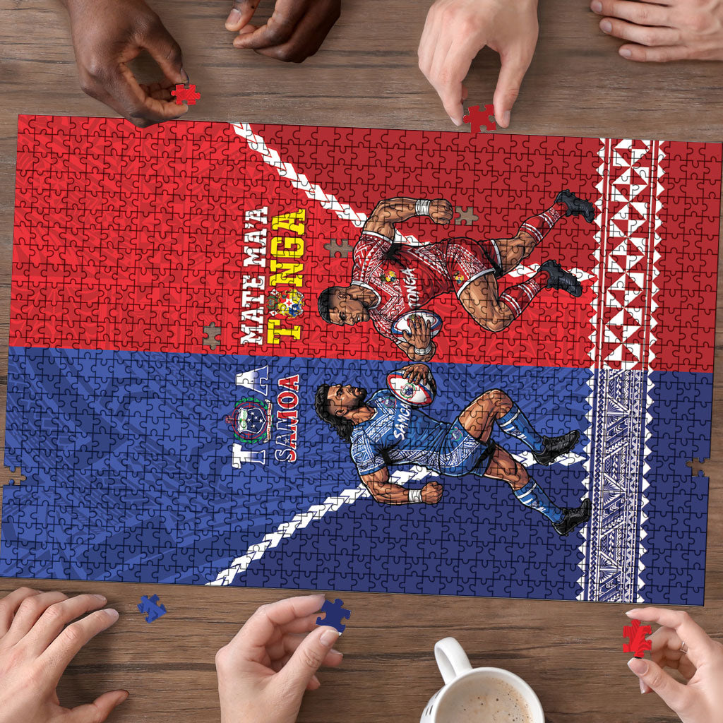 Toa Samoa Mate Ma'a Tonga Rugby Together Puzzle LT14 - Polynesian Pride