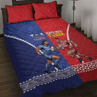 Toa Samoa Mate Ma'a Tonga Rugby Together Quilt Bed Set LT14 Multicolor - Polynesian Pride