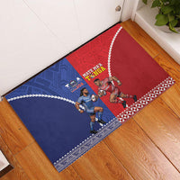 Toa Samoa Mate Ma'a Tonga Rugby Together Rubber Doormat LT14 - Polynesian Pride