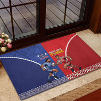 Toa Samoa Mate Ma'a Tonga Rugby Together Rubber Doormat LT14 - Polynesian Pride