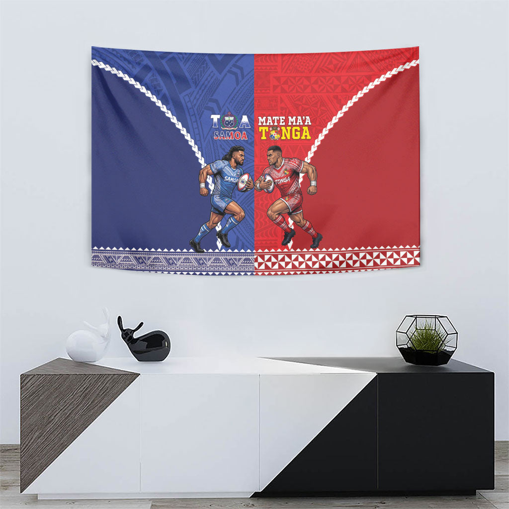 Toa Samoa Mate Ma'a Tonga Rugby Together Tapestry LT14 - Polynesian Pride