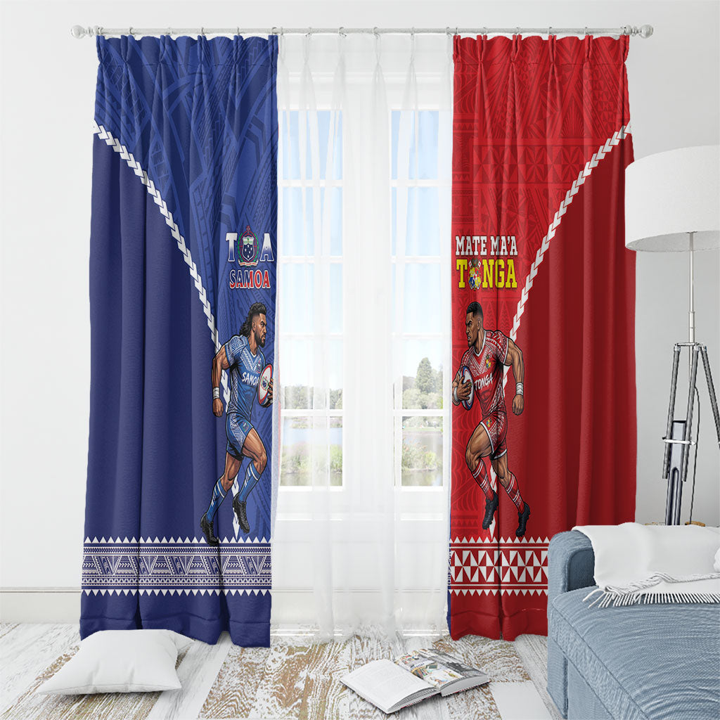 Toa Samoa Mate Ma'a Tonga Rugby Together Window Curtain LT14 - Polynesian Pride