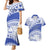 Personalised Samoa St Josephs College Couples Matching Mermaid Dress and Hawaiian Shirt Marist Brothers Samoan Pattern LT14 Blue - Polynesian Pride