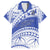 Personalised Samoa St Josephs College Family Matching Off Shoulder Long Sleeve Dress and Hawaiian Shirt Marist Brothers Samoan Pattern LT14 Dad's Shirt - Short Sleeve Blue - Polynesian Pride