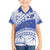 Personalised Samoa St Josephs College Family Matching Off Shoulder Long Sleeve Dress and Hawaiian Shirt Marist Brothers Samoan Pattern LT14 Son's Shirt Blue - Polynesian Pride