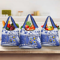 Personalised Samoa St Josephs College Grocery Bag Marist Brothers Samoan Pattern LT14 3-pack One Size Blue - Polynesian Pride