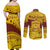 Personalised Samoa College Couples Matching Off Shoulder Maxi Dress and Long Sleeve Button Shirt Samoan Pattern LT14 - Polynesian Pride