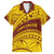 Personalised Samoa College Family Matching Off Shoulder Long Sleeve Dress and Hawaiian Shirt Samoan Pattern LT14 Dad's Shirt - Short Sleeve Gold - Polynesian Pride