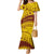 Personalised Samoa College Mermaid Dress Samoan Pattern LT14 Women Gold - Polynesian Pride