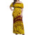 Personalised Samoa College Off Shoulder Maxi Dress Samoan Pattern LT14 Women Gold - Polynesian Pride