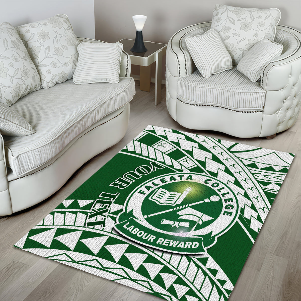 Personalised Samoa Faleata College Area Rug Samoan Pattern LT14 - Polynesian Pride