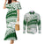 Personalised Samoa Faleata College Couples Matching Mermaid Dress and Long Sleeve Button Shirt Samoan Pattern LT14 Green - Polynesian Pride