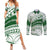 Personalised Samoa Faleata College Couples Matching Summer Maxi Dress and Long Sleeve Button Shirt Samoan Pattern LT14 Green - Polynesian Pride