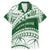 Personalised Samoa Faleata College Family Matching Mermaid Dress and Hawaiian Shirt Samoan Pattern LT14 Dad's Shirt - Short Sleeve Green - Polynesian Pride