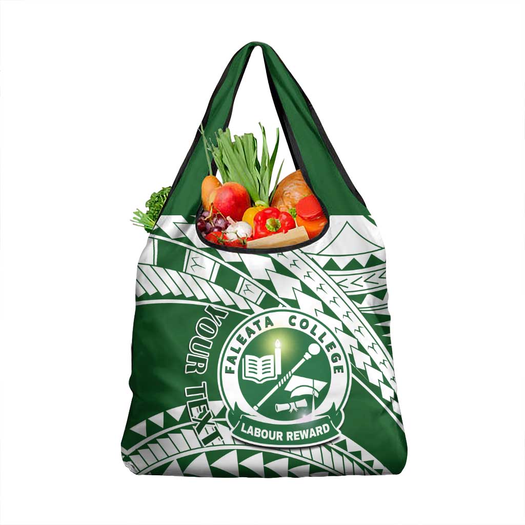 Personalised Samoa Faleata College Grocery Bag Samoan Pattern LT14 1-pack One Size Green - Polynesian Pride