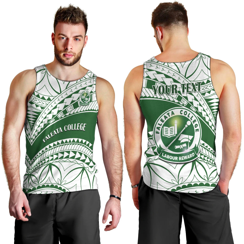 Personalised Samoa Faleata College Men Tank Top Samoan Pattern LT14 - Polynesian Pride
