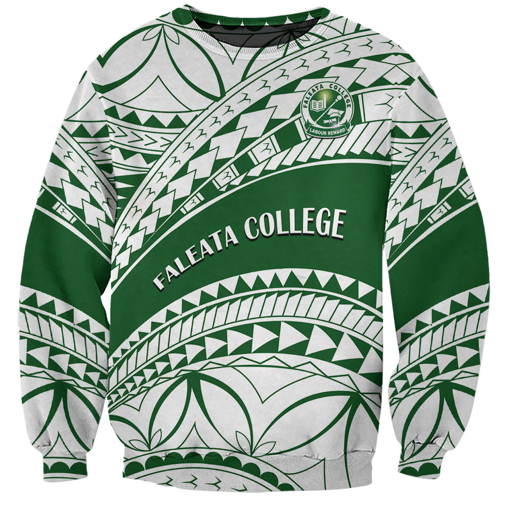 Personalised Samoa Faleata College Sweatshirt Samoan Pattern LT14 Unisex Green - Polynesian Pride