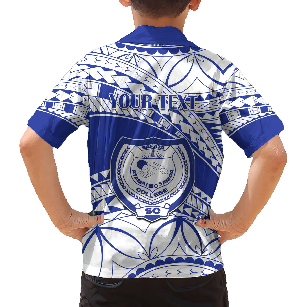 Personalised Samoa Safata College Family Matching Short Sleeve Bodycon Dress and Hawaiian Shirt Samoan Pattern LT14 - Polynesian Pride