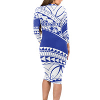 Personalised Samoa Safata College Long Sleeve Bodycon Dress Samoan Pattern LT14 - Polynesian Pride