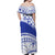 Personalised Samoa Safata College Off Shoulder Maxi Dress Samoan Pattern LT14 - Polynesian Pride