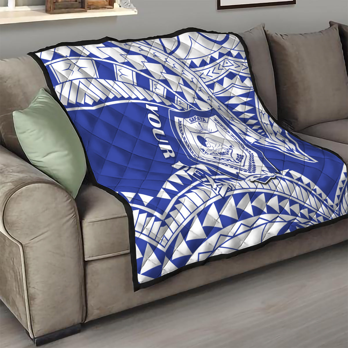 Personalised Samoa Safata College Quilt Samoan Pattern LT14 - Polynesian Pride