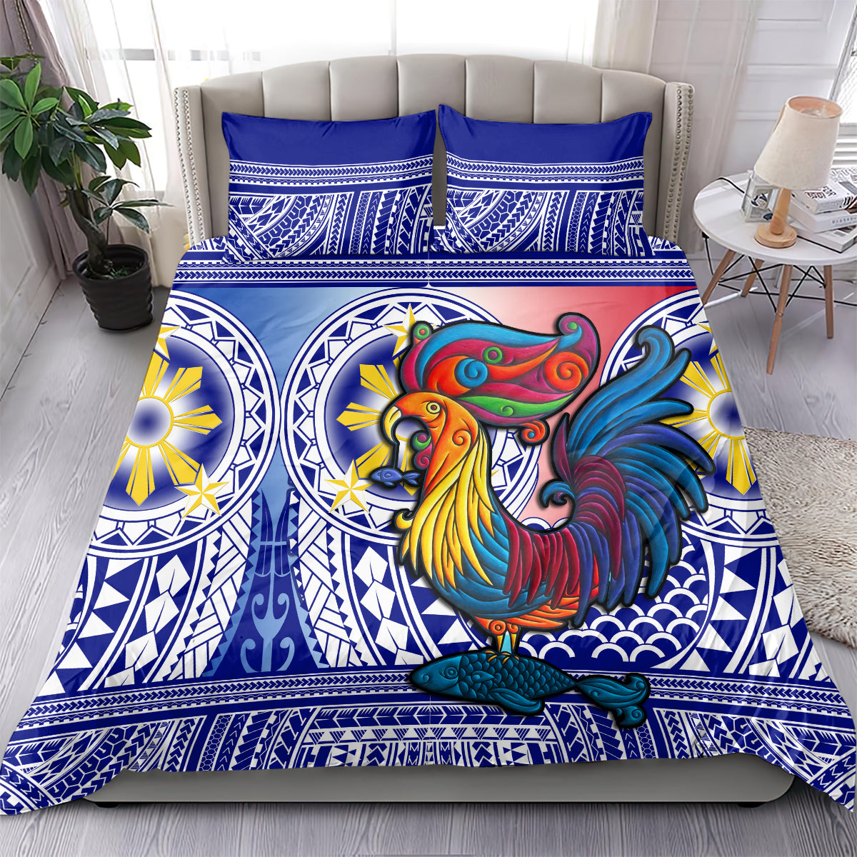 Philippines Bedding Set Filipino Sarimanok With Polynesian Tattoo LT14 - Polynesian Pride