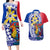 Personalised Philippines Couples Matching Long Sleeve Bodycon Dress and Hawaiian Shirt Filipino Sarimanok With Polynesian Tattoo LT14 Blue - Polynesian Pride