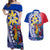 Personalised Philippines Couples Matching Off Shoulder Maxi Dress and Hawaiian Shirt Filipino Sarimanok With Polynesian Tattoo LT14 Blue - Polynesian Pride