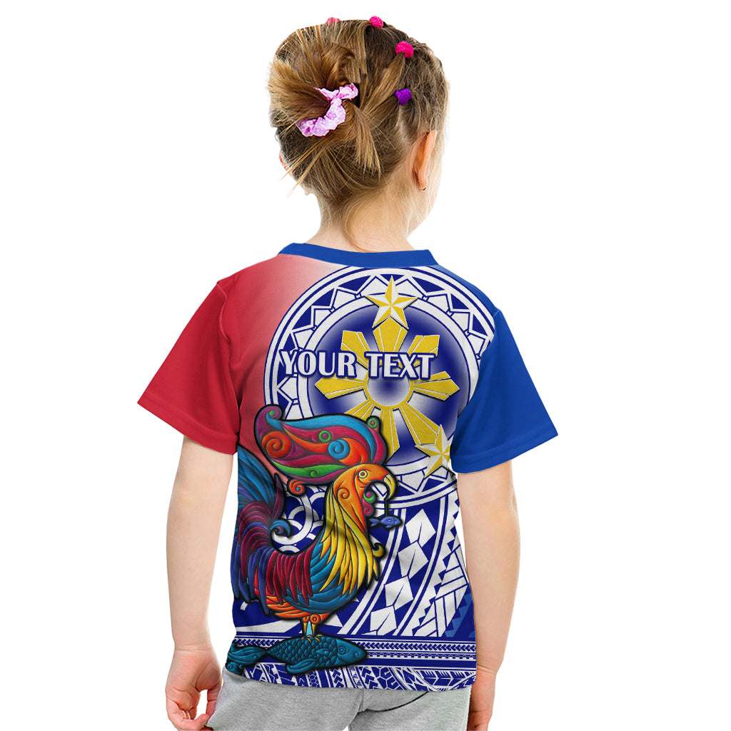 Personalised Philippines Kid T Shirt Filipino Sarimanok With Polynesian Tattoo LT14 - Polynesian Pride