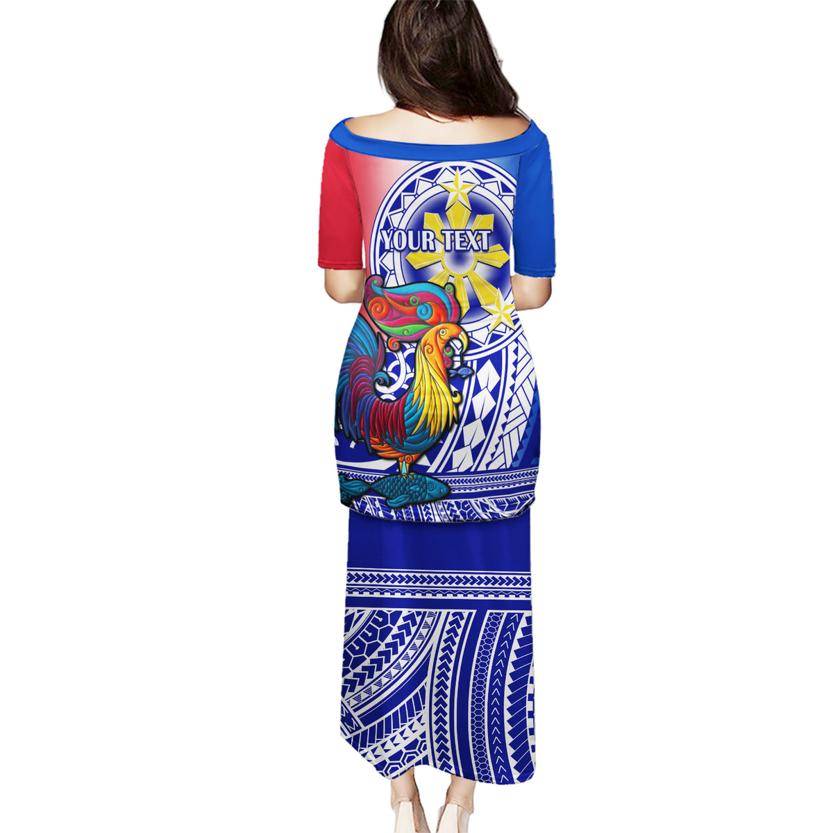 Personalised Philippines Puletasi Filipino Sarimanok With Polynesian Tattoo LT14 - Polynesian Pride