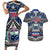 Samoa 685 Couples Matching Short Sleeve Bodycon Dress and Hawaiian Shirt Samoan Coat Of Arms Simple Style LT14 Blue - Polynesian Pride