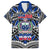 Samoa 685 Family Matching Off Shoulder Maxi Dress and Hawaiian Shirt Samoan Coat Of Arms Simple Style LT14 Dad's Shirt - Short Sleeve Blue - Polynesian Pride