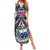 Samoa 685 Family Matching Summer Maxi Dress and Hawaiian Shirt Samoan Coat Of Arms Simple Style LT14 Mom's Dress Blue - Polynesian Pride