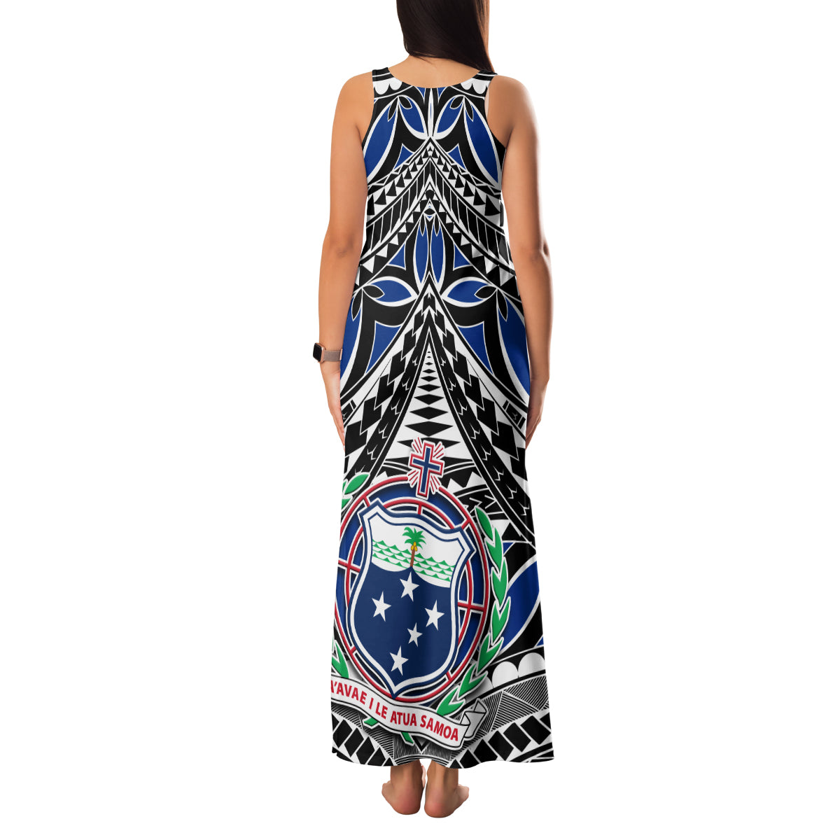 Samoa 685 Family Matching Tank Maxi Dress and Hawaiian Shirt Samoan Coat Of Arms Simple Style LT14 - Polynesian Pride