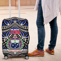 Samoa 685 Luggage Cover Samoan Coat Of Arms Simple Style LT14 Blue - Polynesian Pride