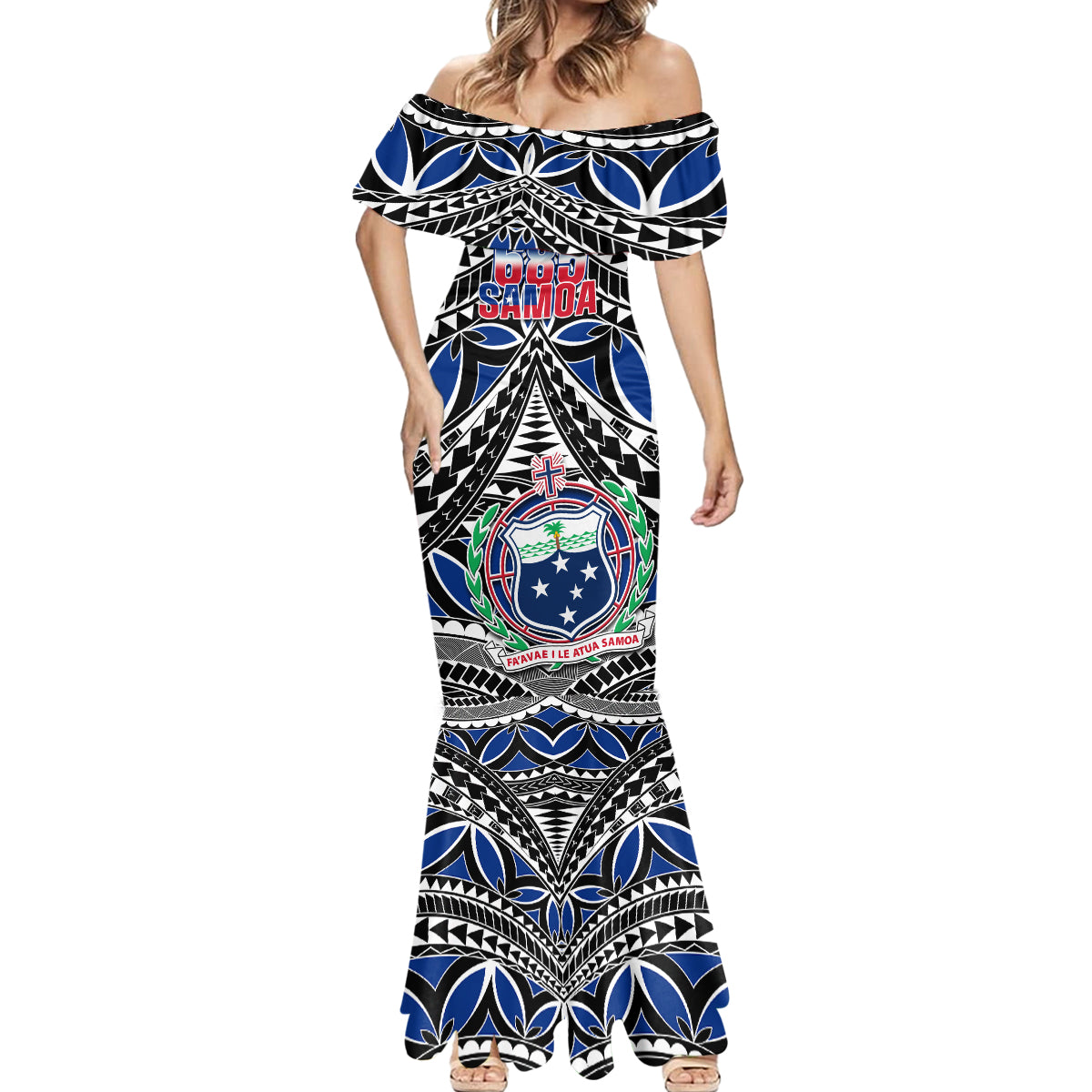 Samoa 685 Mermaid Dress Samoan Coat Of Arms Simple Style LT14 - Polynesian Pride