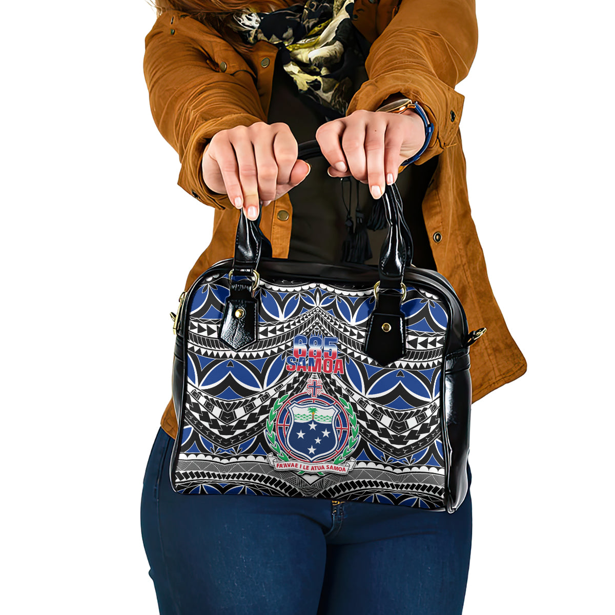 Samoa 685 Shoulder Handbag Samoan Coat Of Arms Simple Style LT14 One Size Blue - Polynesian Pride