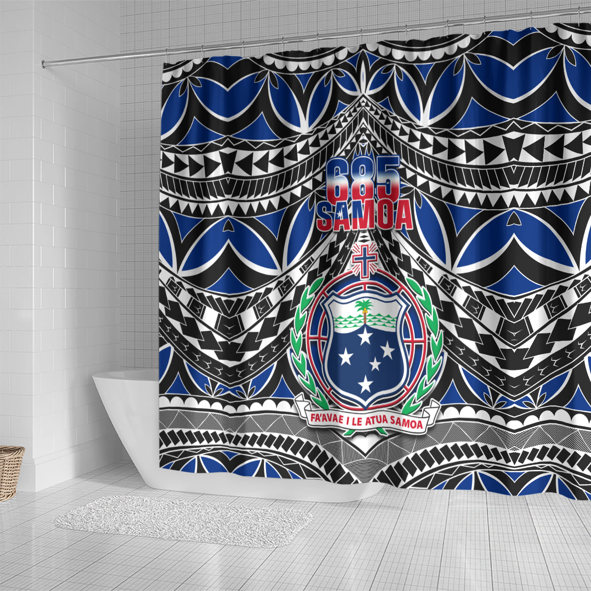 Samoa 685 Shower Curtain Samoan Coat Of Arms Simple Style LT14 - Polynesian Pride