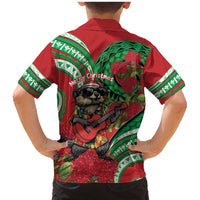 Mele Kalikimaka Hawaii Family Matching Mermaid Dress and Hawaiian Shirt Mongoose Santa With Ohia Lehua